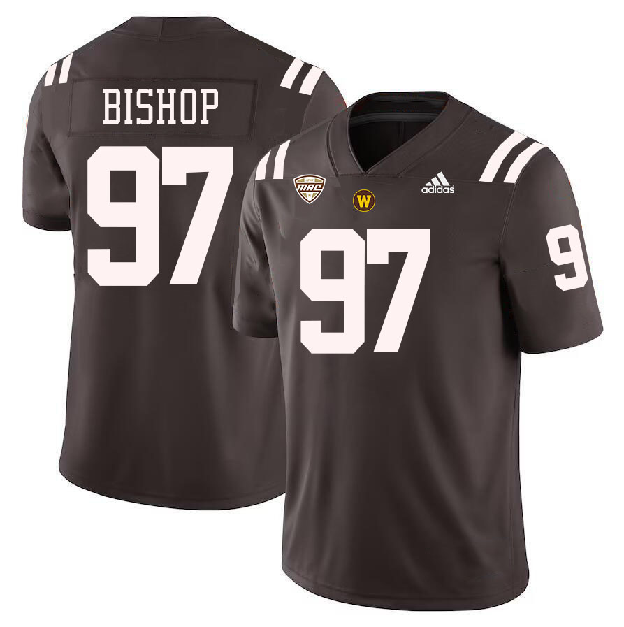 #97 Noah Bishop Western Michigan Broncos College Football Jerseys Stitched-Brown